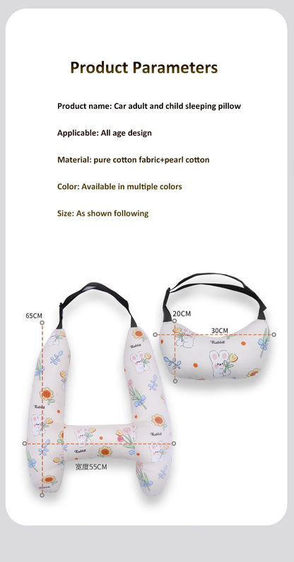 Cute Animal Pattern Kid Neck Head Support, U-Shape Children Travel Pillow Cushion for Car Seat, Safety Neck Pillow for Kids