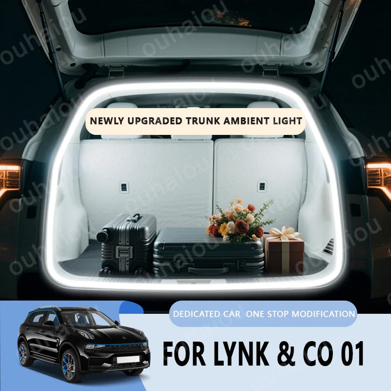 Pour Lynk & Co 01 lumière de modification de la lumière du coffre lumières d'ambiance blanc chaud blanc barre lumineuse LED de coffre arrière