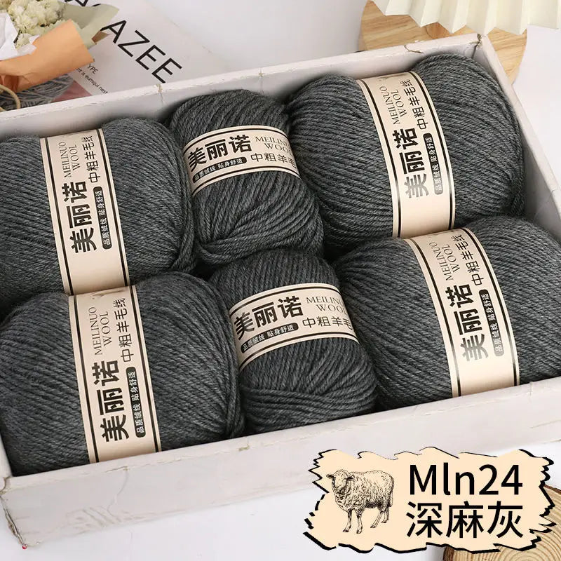 Fil de laine mi-épais pour chaussettes, tricot à la main, pull, pantalon, foulards, vêtements en cachemire mérinos, fil de Crochet doux pour bébé, 500 g/ensemble