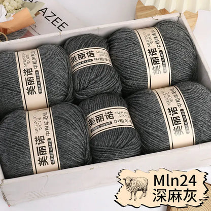 Fil de laine mi-épais pour chaussettes, tricot à la main, pull, pantalon, foulards, vêtements en cachemire mérinos, fil de Crochet doux pour bébé, 500 g/ensemble