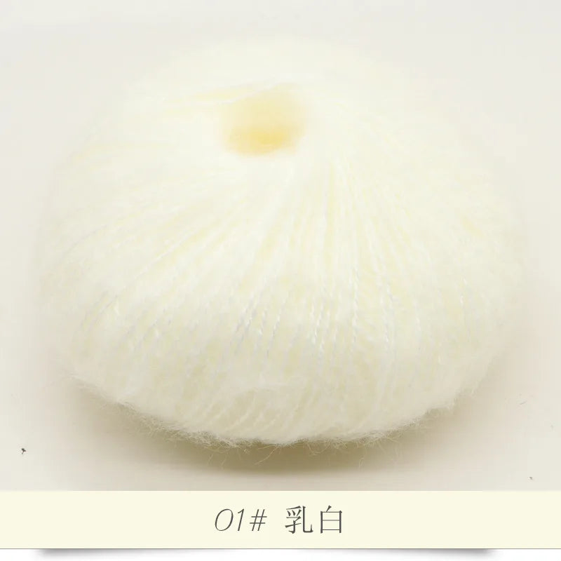 Fil Mohair tricoté à la main, 25g, 1 pièce, ligne de laine chaude au Crochet, pull shwal, écharpe