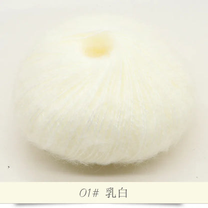 Fil Mohair tricoté à la main, 25g, 1 pièce, ligne de laine chaude au Crochet, pull shwal, écharpe