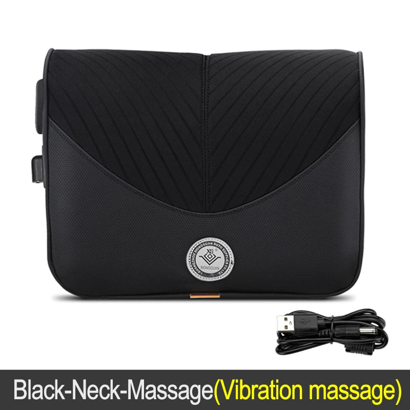 Coussin de cou de massage de vibration de voiture, support lombaire intelligent électrique, coussin de dos de repos de sauna de siège de voiture de voyage