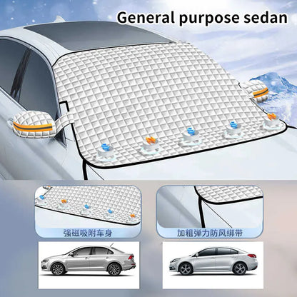 Housse de pare-brise avant pour protection contre la neige et le vent, protection contre la neige et le soleil, protection solaire avant, couverture de neige et de fenêtre