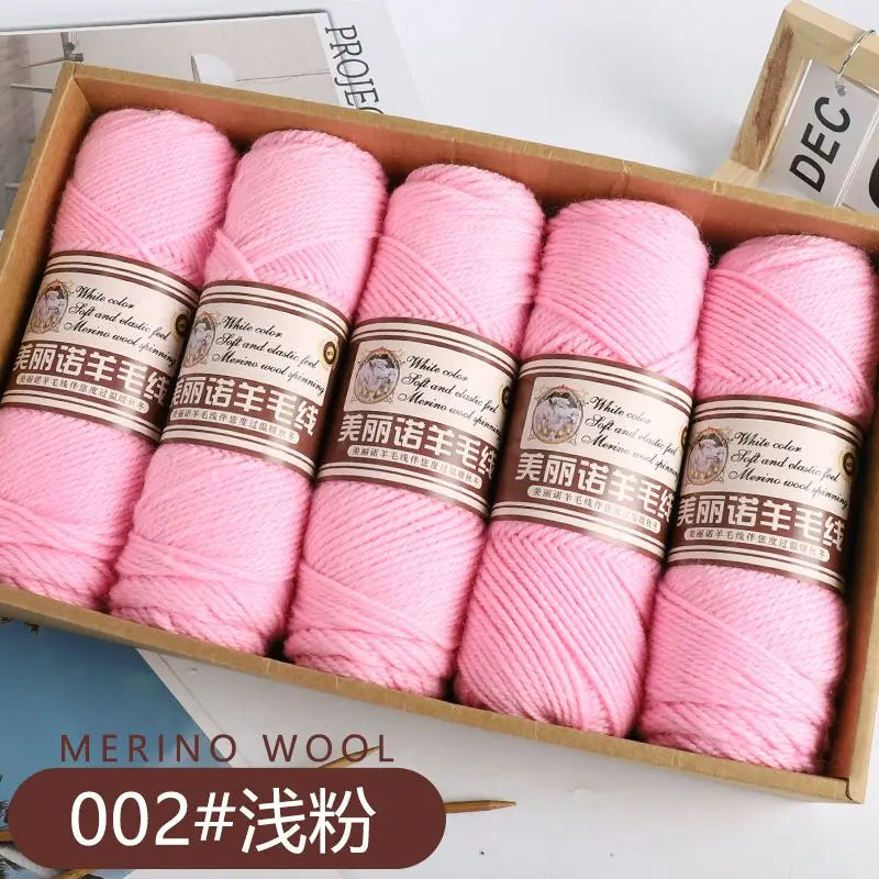 Fil de laine mérinos épais au Crochet à la main, 500 g/ensemble, pour chapeaux, manteaux, pulls, fil de laine mérinos doux pour la peau, gonflé, doux et chaud