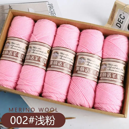 Fil de laine mérinos épais au Crochet à la main, 500 g/ensemble, pour chapeaux, manteaux, pulls, fil de laine mérinos doux pour la peau, gonflé, doux et chaud