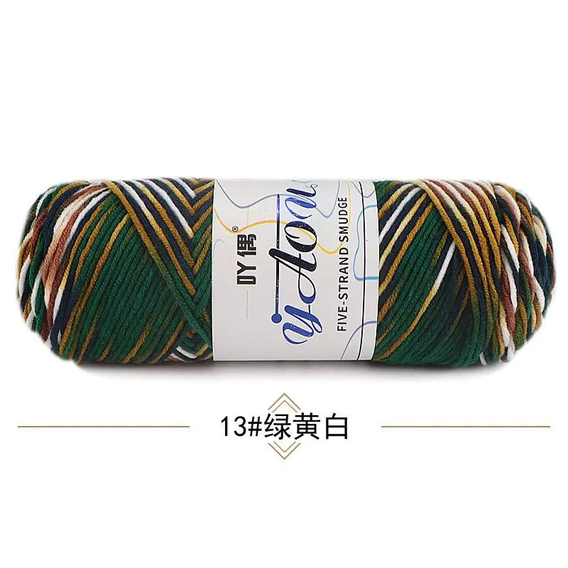 Fil à tricoter à la main en coton au lait coloré, 100g, section teinte au Crochet, ligne de fil, couverture, châle, chapeau, chaussettes, 200 mètres, 1 pièce