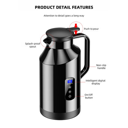 Bouilloire électrique 12v 24v montée sur voiture, pour camions, grande capacité de 1500ML, isolée, eau bouillante, café, nouilles instantanées