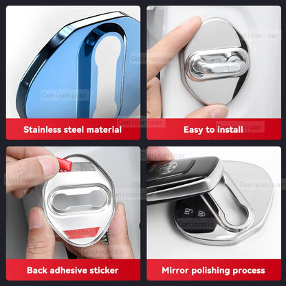 Pour ZEEKR 7X EV 2025 2026 accessoires serrure de porte de voiture protéger couvercle emblèmes boîtier en acier inoxydable décoration Protection