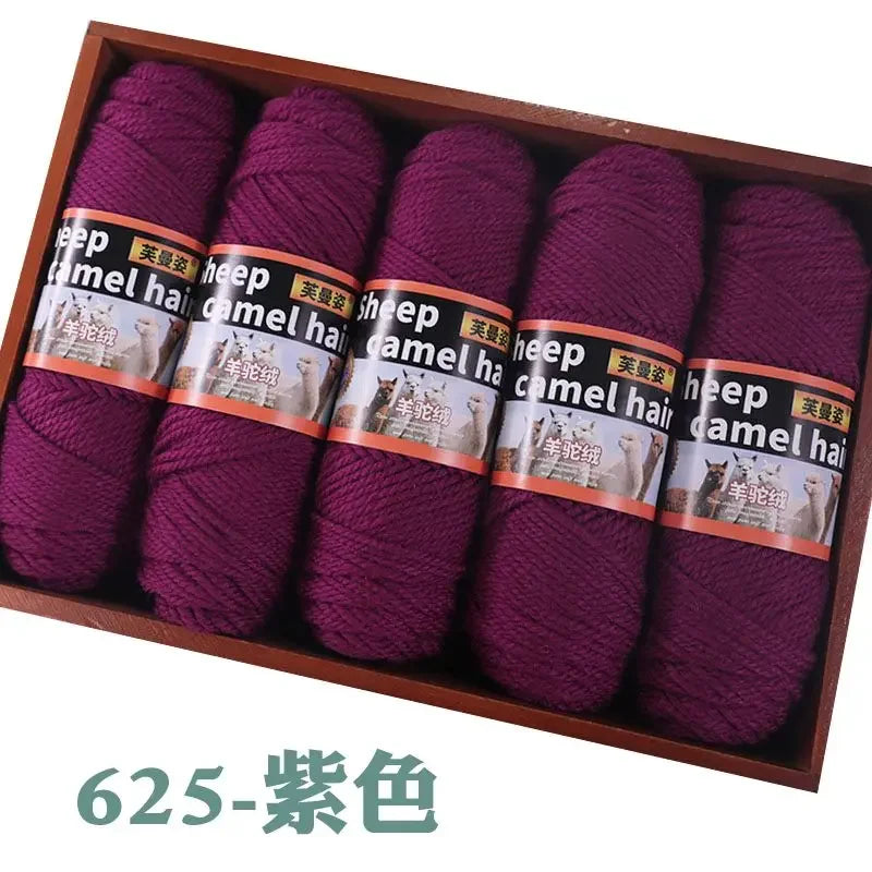 Fil de cachemire épais pour Crochet, tricot à la main, pull, écharpes, manteaux, chapeau, gants, bricolage, fil de laine d'alpaga doux et chaud, 500 g/ensemble