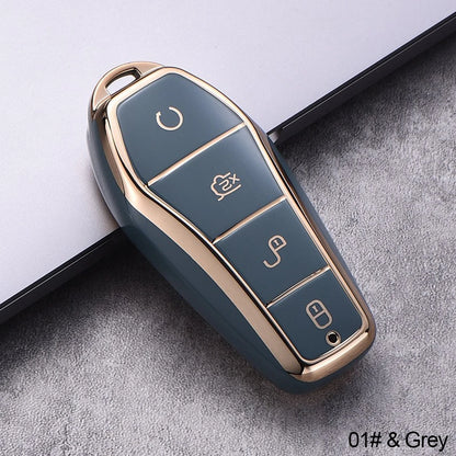 Étui souple pour clé de voiture en TPU, télécommande à 4 boutons, housse de protection, accessoires durables pour BYD Qin Plusdmi Atto 3 Han EV DolDave