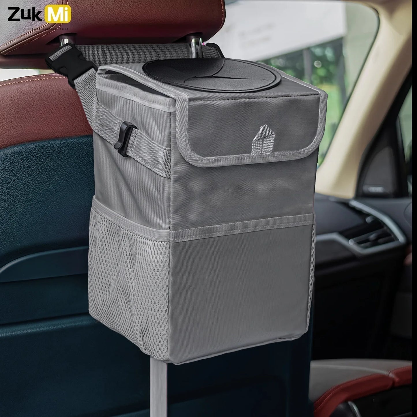 Poubelle de voiture avec couvercle-poubelle étanche, poubelle de voiture, organisateur de camion automobile pliable et sac de rangement, accessoire de voiture