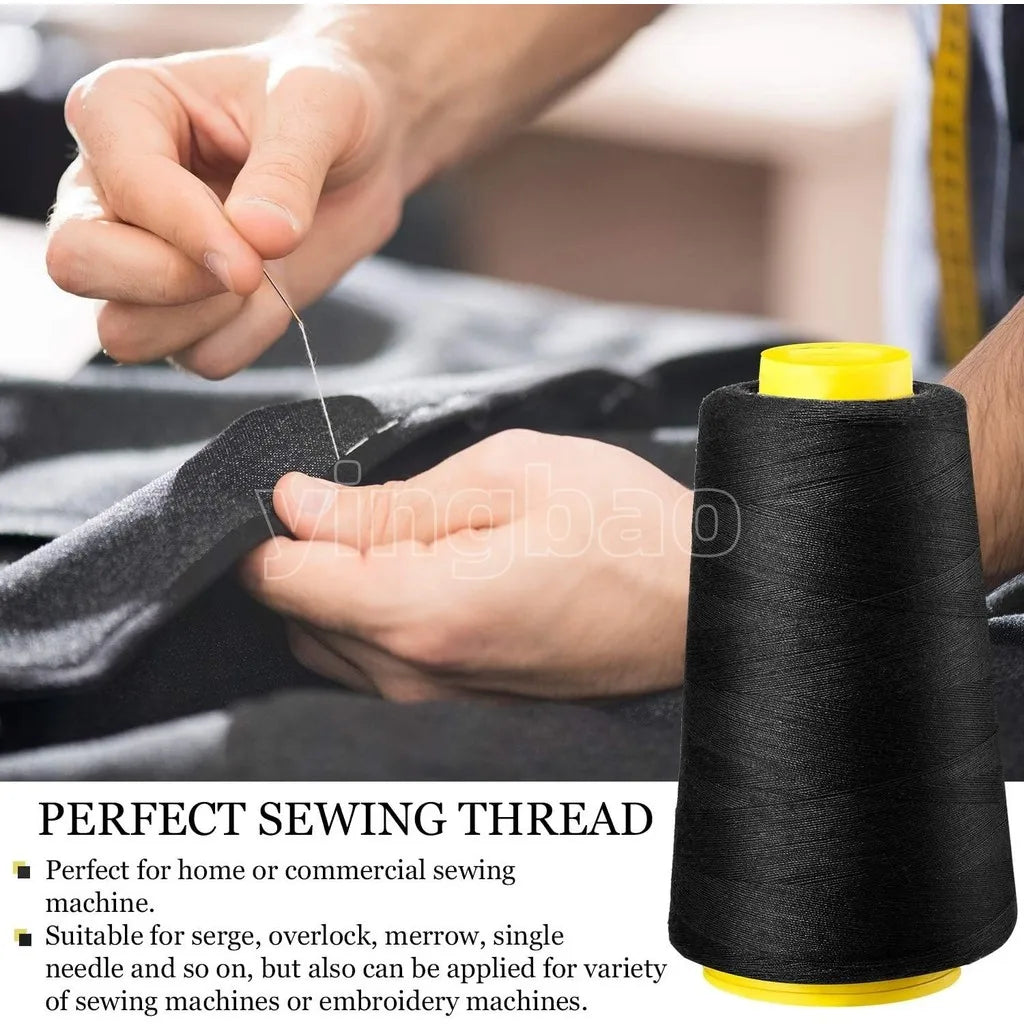 Fil à coudre en Polyester solide et Durable, 1300 Yards/rouleau, Machine à coudre professionnelle, broderie, outils de couture à domicile