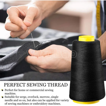 Fil à coudre en Polyester solide et Durable, 1300 Yards/rouleau, Machine à coudre professionnelle, broderie, outils de couture à domicile