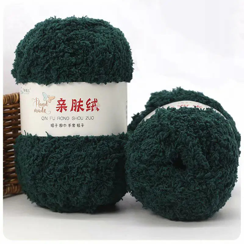 Fil Chenille doux et fin en velours de corail, 50g/paquet, fils de serviette pour tricoter, fil au Crochet, tricot à la main, poupées de bricolage
