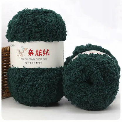 Fil Chenille doux et fin en velours de corail, 50g/paquet, fils de serviette pour tricoter, fil au Crochet, tricot à la main, poupées de bricolage