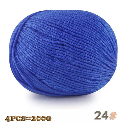 200 g 6 brins de boules de fil doux tricotées faites à la main d'épaisseur moyenne pour la fabrication de pulls, chapeaux, foulards, gants, chaussures en fil, boules de fil doux, 1 pièce = 4 boules = 200 grammes