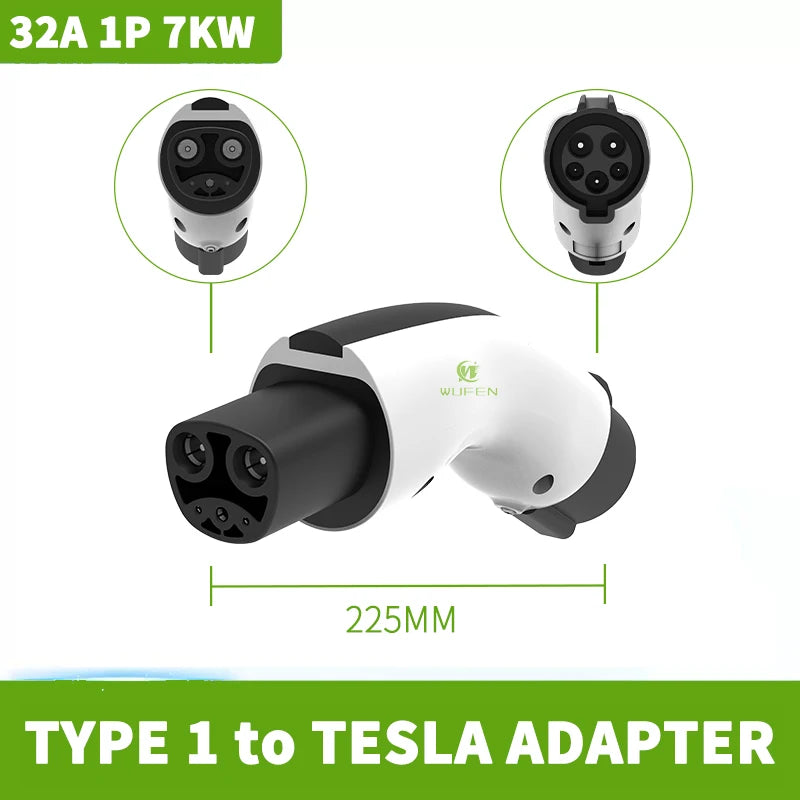WUFEN pour 4 adaptateur de chargeur EV Standard Type 1/Tesla vers Gbt convertisseur 7kw Type 2/gbt à J1772 adaptateur 32A charge de voiture électrique