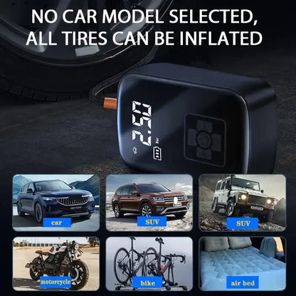 LEIBOO compresseur d'air de voiture filaire/sans fil 150PSI pompe de gonflage de pneu électrique Portable pour balles de pneu automatique de vélo de moto