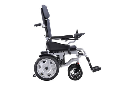 Fauteuil roulant électrique inclinable avec dossier haut, chaise plate allongée avec roulettes pour désactionner 50112-L036