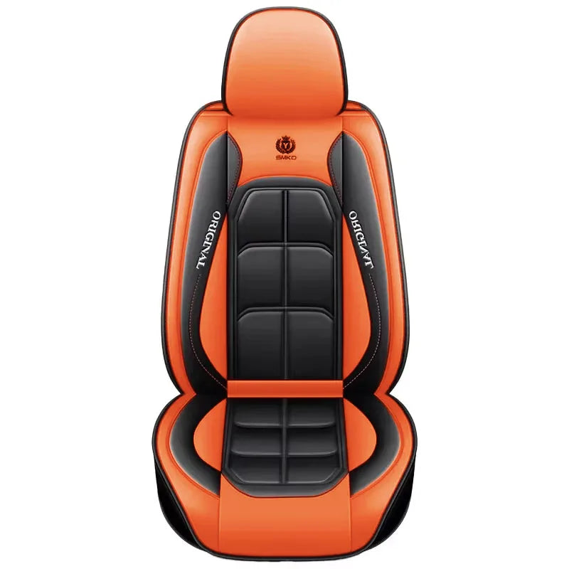 Housse de siège tout compris, coussin de siège de voiture entièrement en cuir, housse de siège de conducteur et de passager pour siège unique, coussin universel toutes saisons