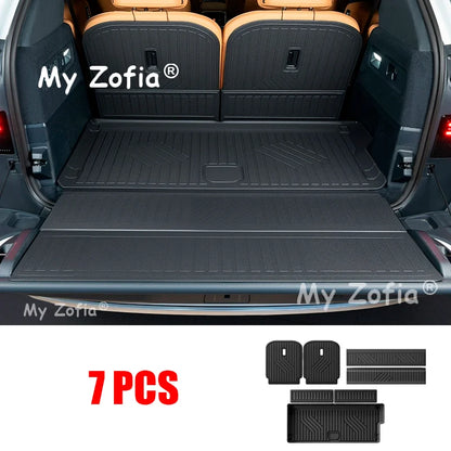 Pour Zeekr 9X 2025 2026 tapis de sol de voiture tapis de coffre TPE tapis de sol et doublure de chargement tous temps tapis de coffre accessoires de revêtement de sol