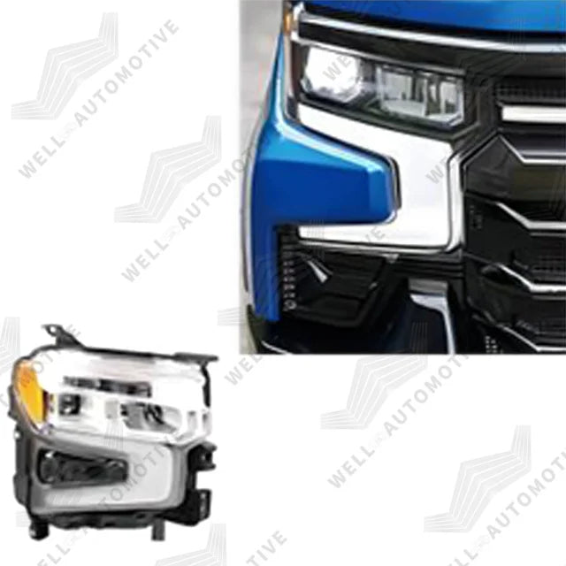 Bonne qualité marché de rechange ABS phares accessoires LED lampe frontale noir phare pour silverado 1500 2022 +