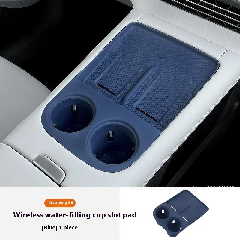 Xiaopeng-Coussin en silicone de charge sans fil, intérieur de protection, contrôle central, tasse à eau, adapté pour Xpeng G6
