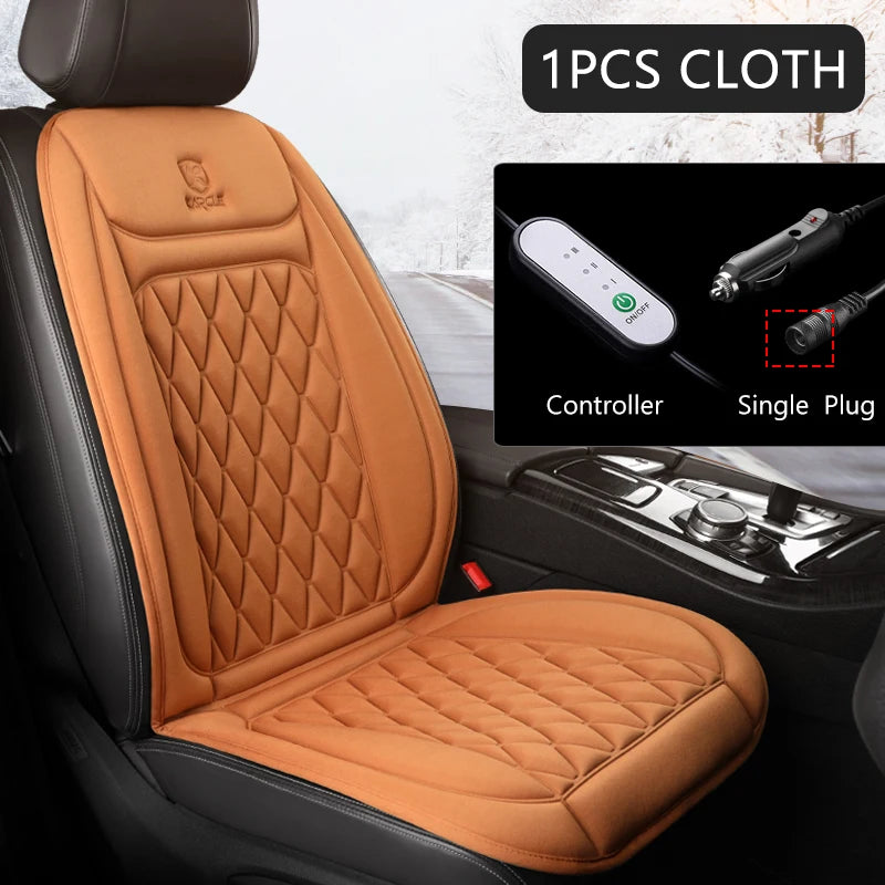 Coussin chauffant pour siège de voiture, en flanelle, 12V, universel, pour l'hiver siege chauffant voiture siège chauffant voiture
