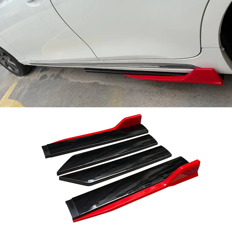 Extensions universelles de jupe latérale de voiture, 41 pouces, rouge et noir, pour Benz BMW Audi Ford VW Nissan Honda Toyota Peugeot Renault Hyundai, 4 pièces