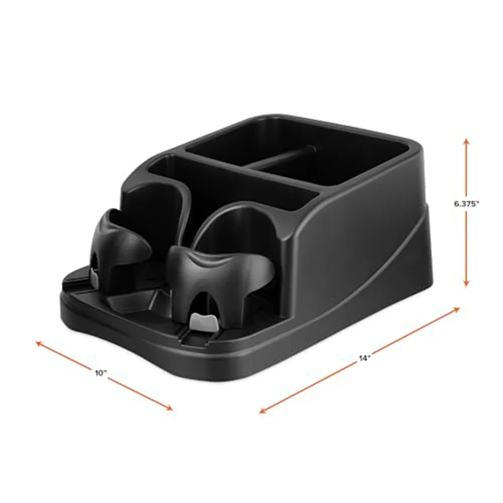 Boîte de rangement d'accoudoir de Console de voiture, support de plateau de siège de fente de voiture, organisateur avec 2 porte-gobelets réglables pour camions, rangement