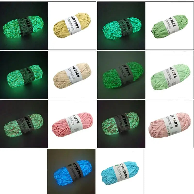Fil fonctionnel en Polyester brillant dans la nuit, épais et lumineux, fil de coton, pull au Crochet, chapeau, écharpe, outils de tricot à la main, nouveauté