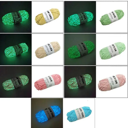 Fil fonctionnel en Polyester brillant dans la nuit, épais et lumineux, fil de coton, pull au Crochet, chapeau, écharpe, outils de tricot à la main, nouveauté