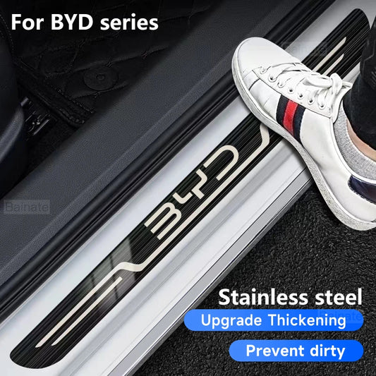 Plaque de seuil de porte de voiture en acier inoxydable, pour BYD Atto 3 Dolphin Seal Tang F3 Dmi Song Yuan EV 2023 2024 Atto 4, accessoires de voiture