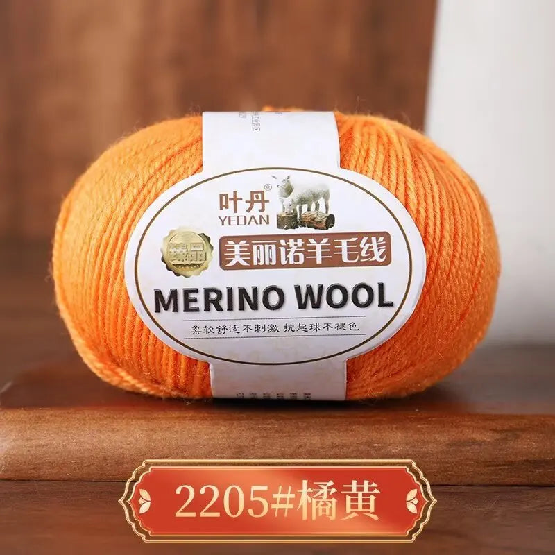 Rouleau de fil de laine mérinos doux pour bébé, 50g/rouleau, 100M, anti-boulochage, bricolage, tricot à la main, écharpe au Crochet, vêtements, chapeaux