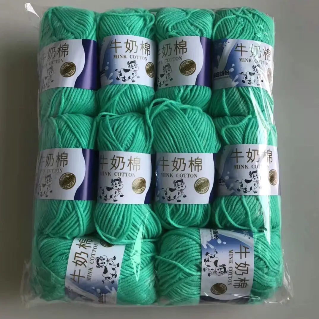 Fil de laine et de coton au lait, 500g, fil au Crochet pour écharpe tricotée à la main, pull, sacs de poupées, bricolage, fournitures de tricot au Crochet, 10 pièces/lot
