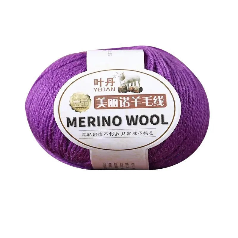 Rouleau de fil de laine mérinos doux pour bébé, 50g/rouleau, 100M, anti-boulochage, bricolage, tricot à la main, écharpe au Crochet, vêtements, chapeaux