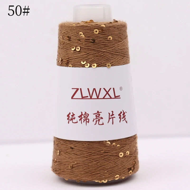   Блэк – fil de coton à paillettes, 100g, 800M, 3mm, décoration tricotée, crochet à la main, tricot jaune