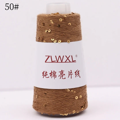   Блэк – fil de coton à paillettes, 100g, 800M, 3mm, décoration tricotée, crochet à la main, tricot jaune
