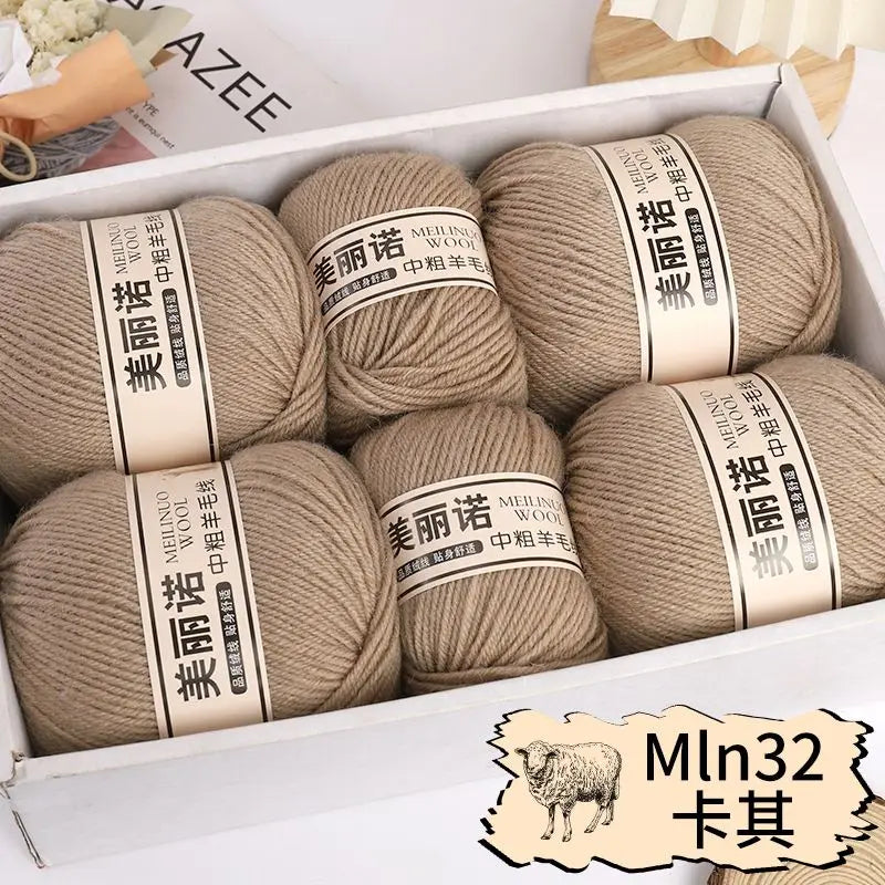 Fil de laine mi-épais pour chaussettes, tricot à la main, pull, pantalon, foulards, vêtements en cachemire mérinos, fil de Crochet doux pour bébé, 500 g/ensemble