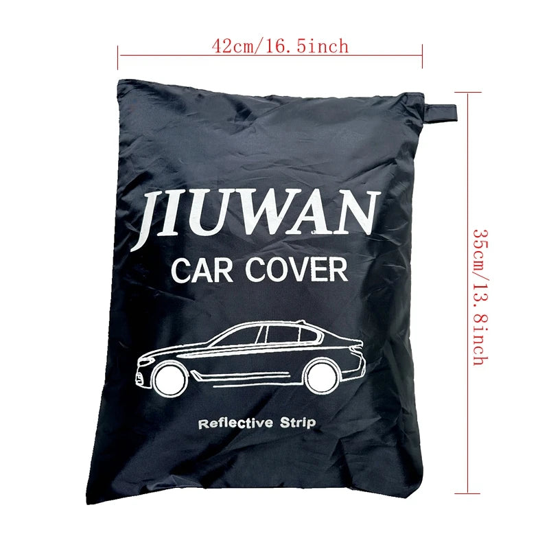 Housse de voiture extérieure complète noire, pare-soleil, Protection anti-poussière avec bandes réfléchissantes universelles pour berline Hatchback SUV