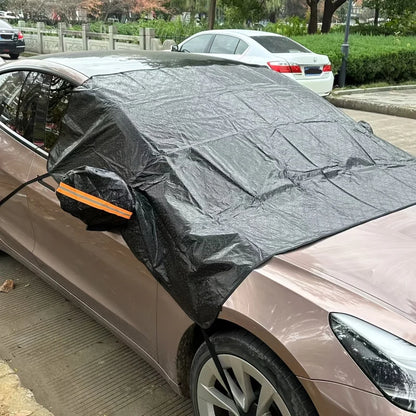 Couverture de pare-brise de voiture hiver épaissi résistant à la neige résistant au soleil pare-soleil avant universel intérieur extérieur adapté à la plupart des modèles de voiture Ea