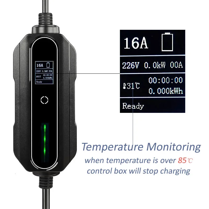 Chargeur de voiture électrique Type 2 Type 1 Mode 2 niveau 2 câble de chargement de voiture Portable EVSE EV 6A-16A-32A 5 mètres 10 mètres 15 mètres