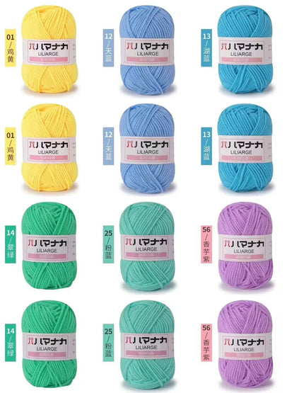 12 pièces 300g fil de lait fait à la main grossier bricolage tissage boule de fil pour pull chapeau écharpe et autres vêtements doux Crochet fil à tricoter