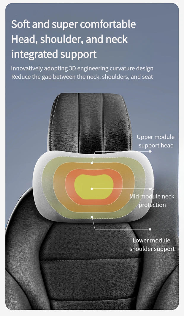 Appuie-tête de voiture, support lombaire, coussin de siège de voiture, coussin lombaire, oreiller chauffant électrique pour voiture, oreiller de protection du cou