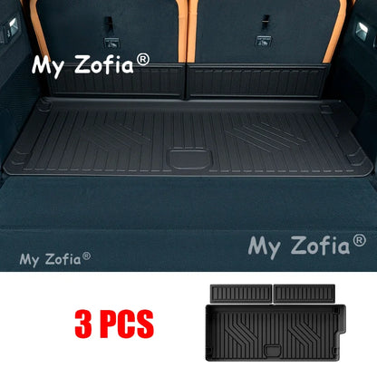 Pour Zeekr 9X 2025 2026 tapis de sol de voiture tapis de coffre TPE tapis de sol et doublure de chargement tous temps tapis de coffre accessoires de revêtement de sol