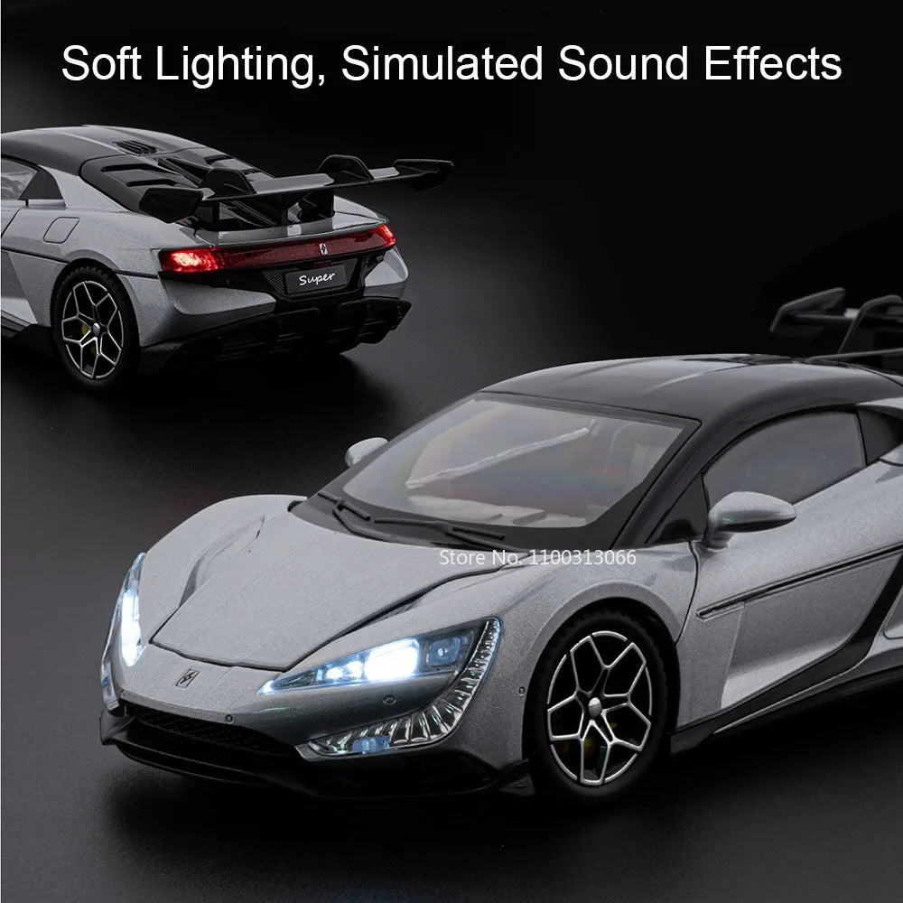 1:24 BYD YANGWANG U9 Lambor Sian voitures modèles miniatures jouets roue Absorption des chocs lumière musique supercar pour enfants Edutainment