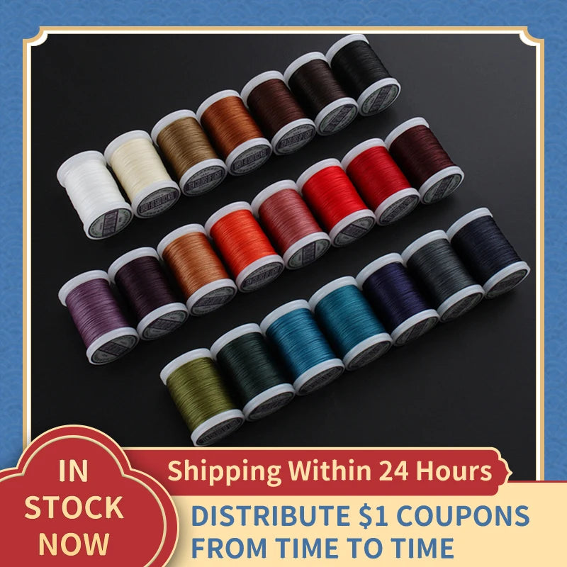 Fil à coudre rond ciré en Polyester, 0.4/0.5/0.6MM, accessoires de bricolage, artisanat du cuir, fil ciré, cordes enduites de cire, livraison directe