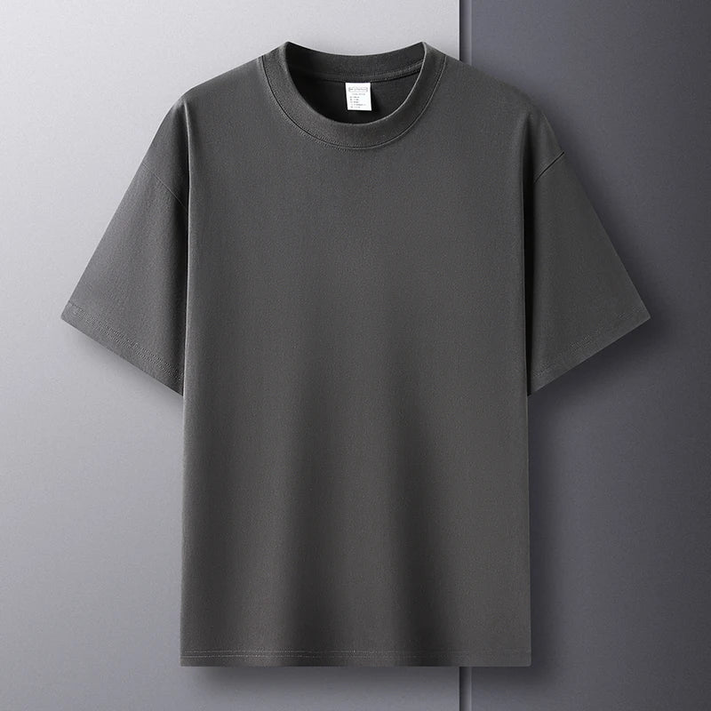 100% coton Été marque haut de gamme hommes manches courtes col rond Fashion Edition Type demi - manches top respirant t t - shirt