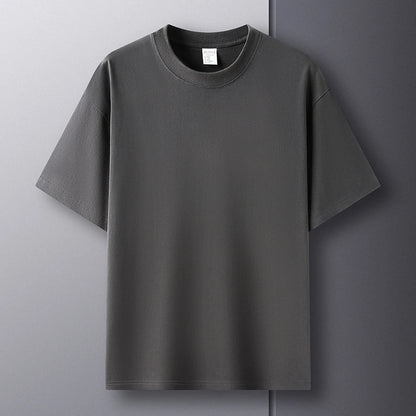 100% coton Été marque haut de gamme hommes manches courtes col rond Fashion Edition Type demi - manches top respirant t t - shirt